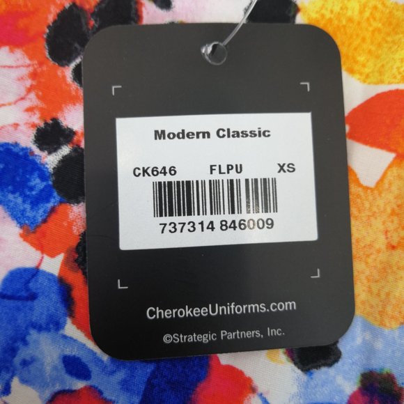 Cherokee Scrub Top CK646-FLPU Flower Punch - Picture 6 of 6